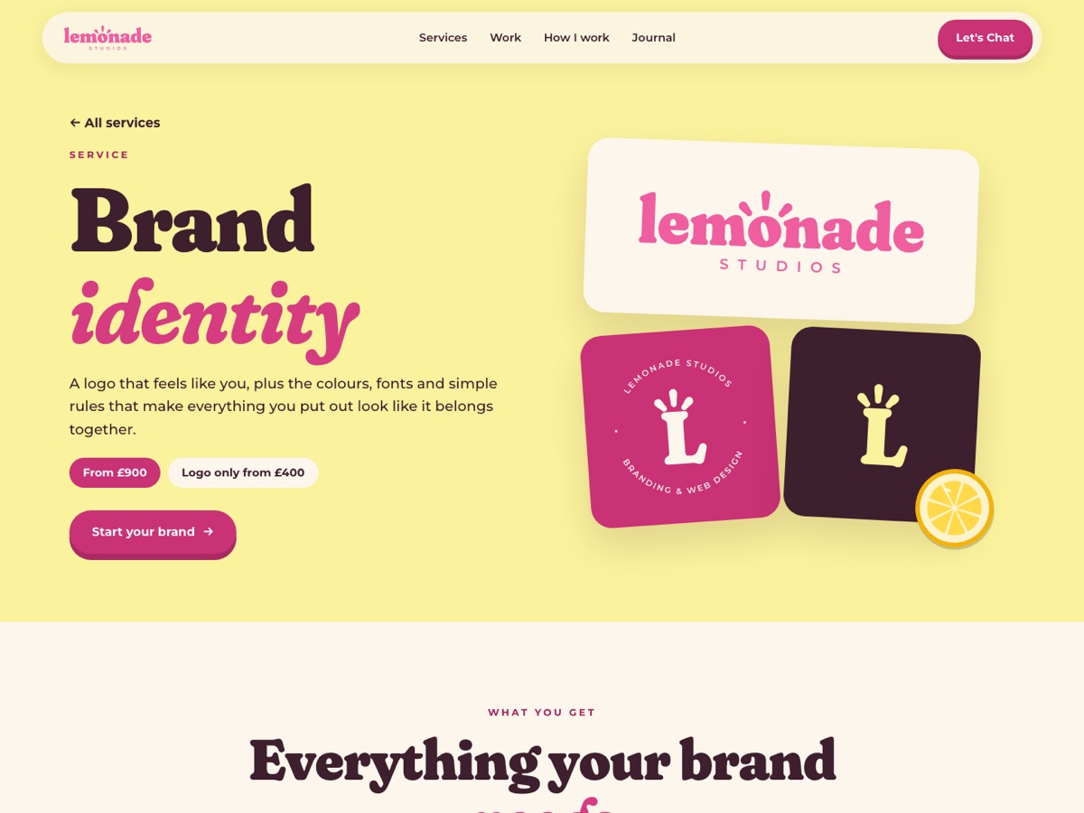 A Lemonade Studios service page