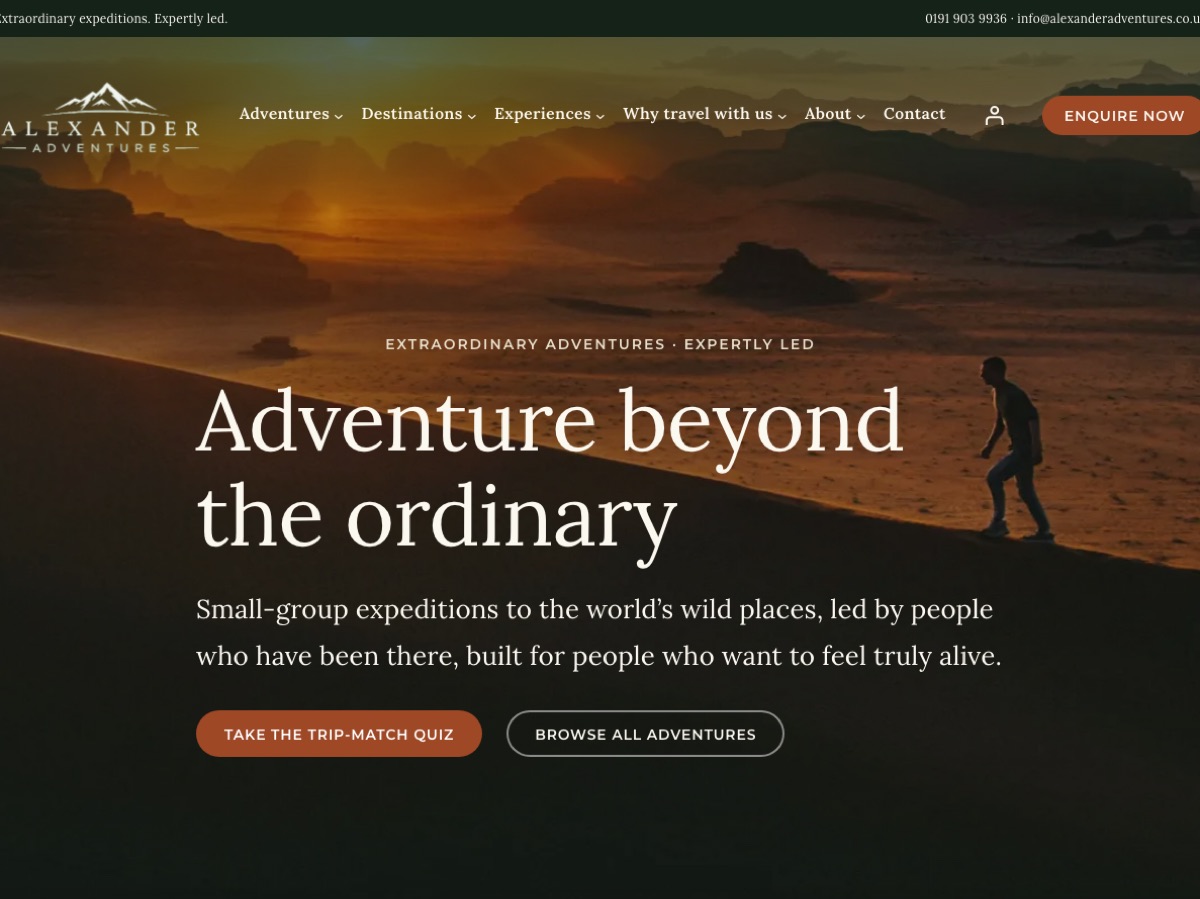 Alexander Adventures homepage