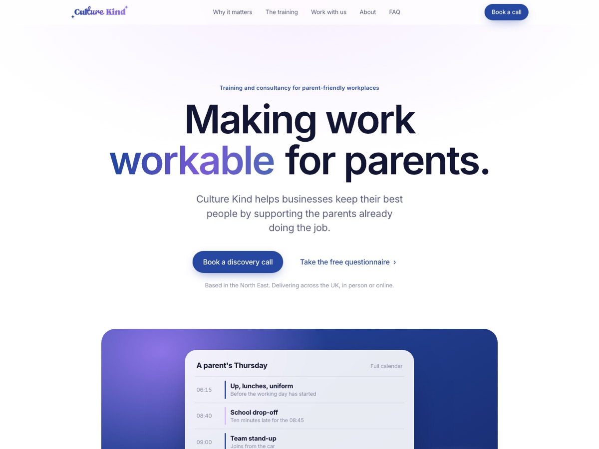 Culture Kind homepage